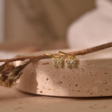 Butterfly Huggies, Butterfly Earrings, Diamond Earrings, Butterfly Charm Hoop Earrings, Wedding Gifts, Best Friend Gift, K0078