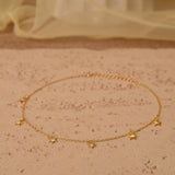Gold Star Anklet, Dainty Star Anklet