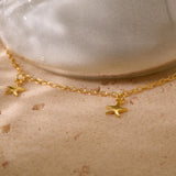 Gold Star Anklet, Dainty Star Anklet