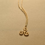 Triskelion Necklace, Triple Spiral Necklace