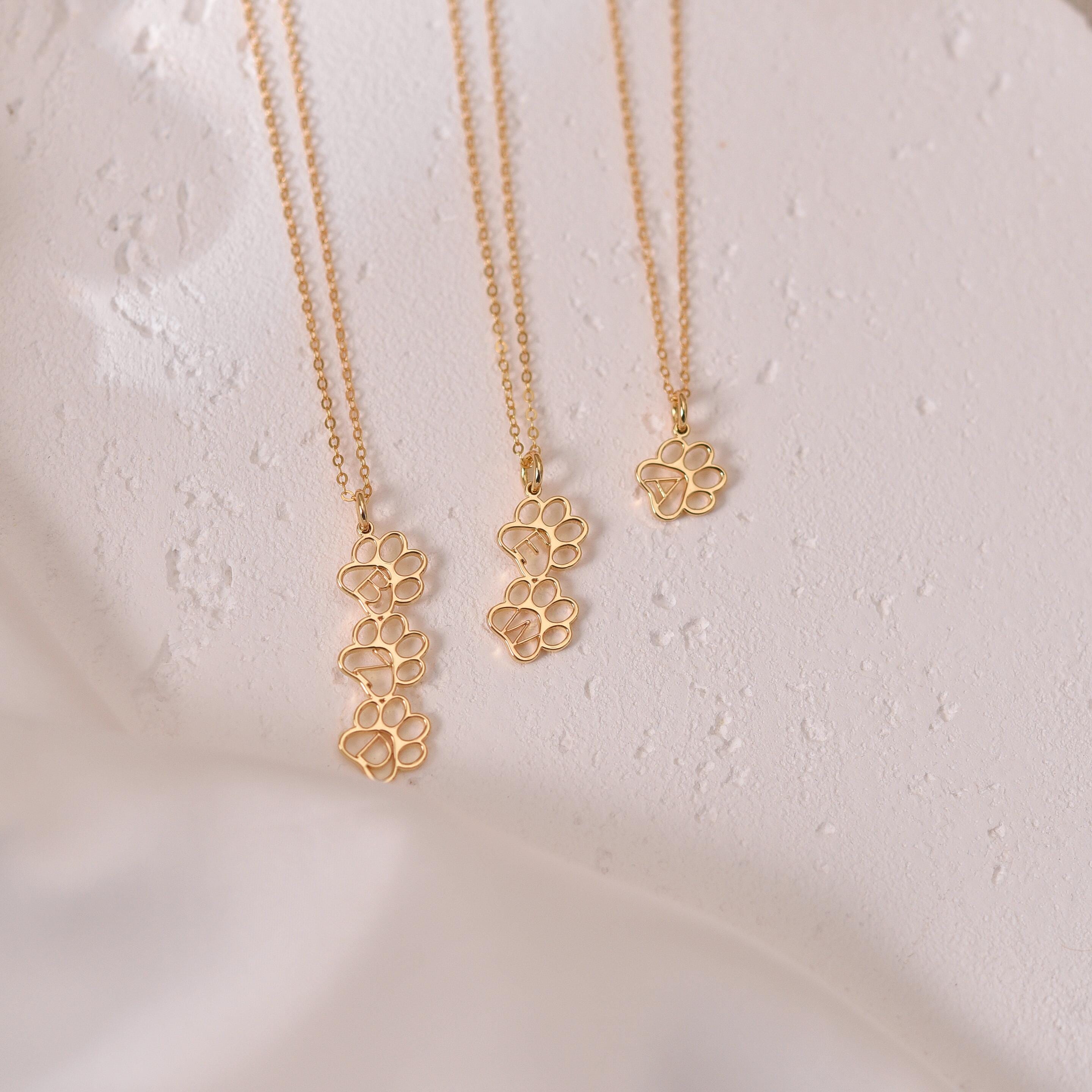 Paw Print Name Necklace