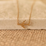 Gold Airplane Necklace