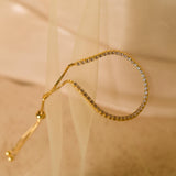 18K Gold Tennis Chain Bracelet, Diamond Bracelet, Moissanite Chain Bracelet, Cubic Zirconia Bracelet, Wedding Gifts, Best Friend Gift, K0079