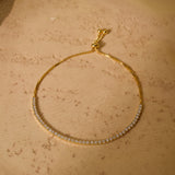 18K Gold Tennis Chain Bracelet, Diamond Bracelet, Moissanite Chain Bracelet, Cubic Zirconia Bracelet, Wedding Gifts, Best Friend Gift, K0079