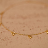 Gold Star Anklet, Dainty Star Anklet