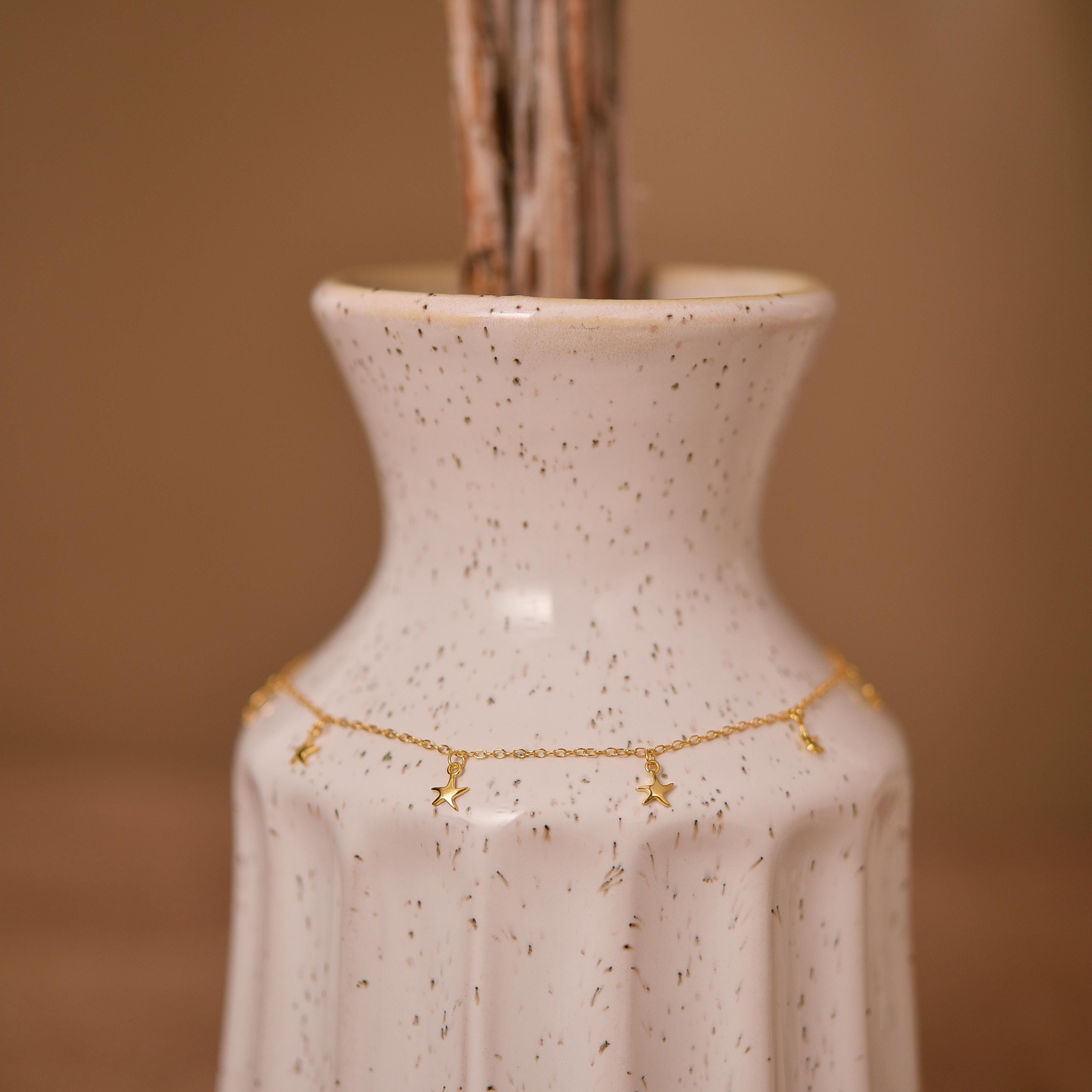 Gold Star Anklet, Dainty Star Anklet