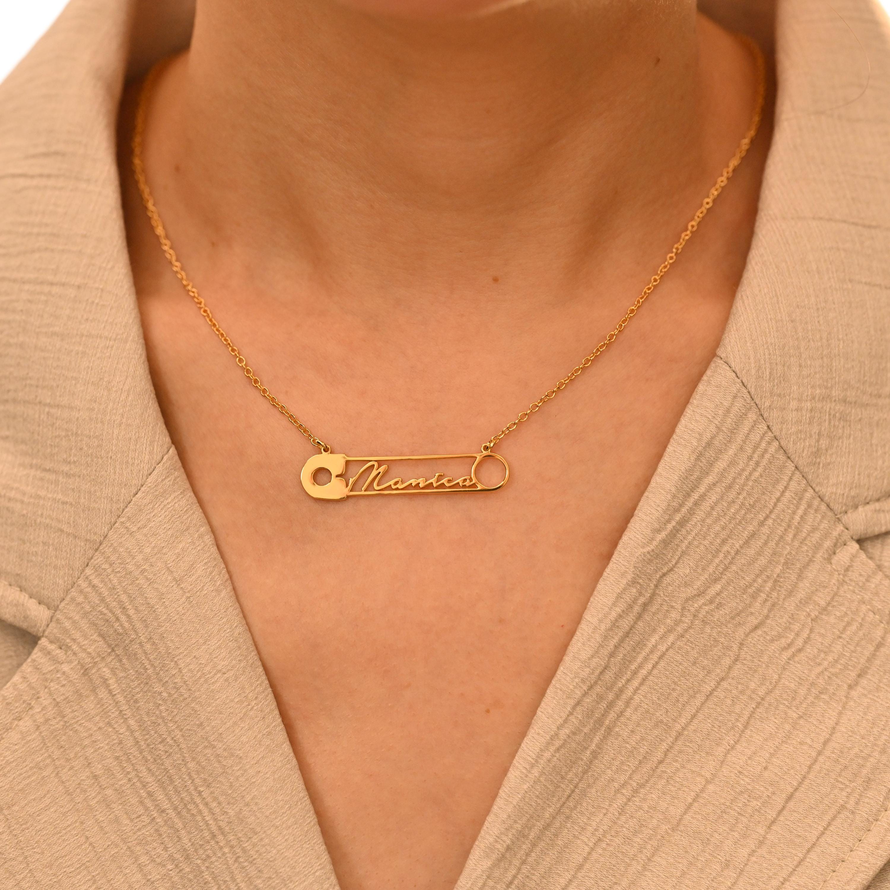 Personalized Name Pin Necklace