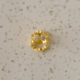 Gold Star Burst Earrings, CZ Cluster Hoops