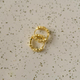 Gold Star Burst Earrings, CZ Cluster Hoops