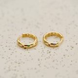 Star Diamond Huggie Earrings