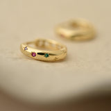 Star Diamond Huggie Earrings
