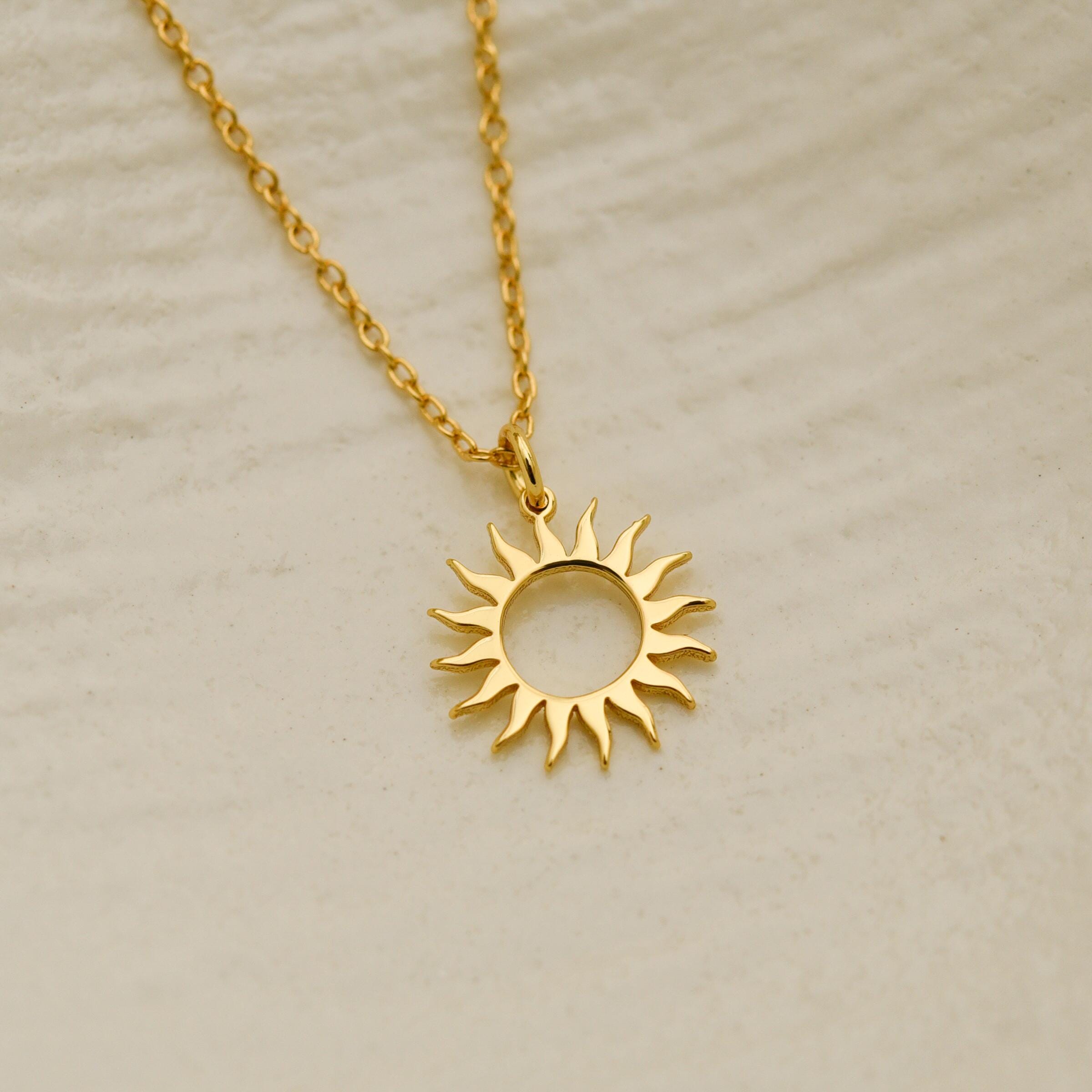 Sunburst Necklace, Sunshine Pendant Necklace