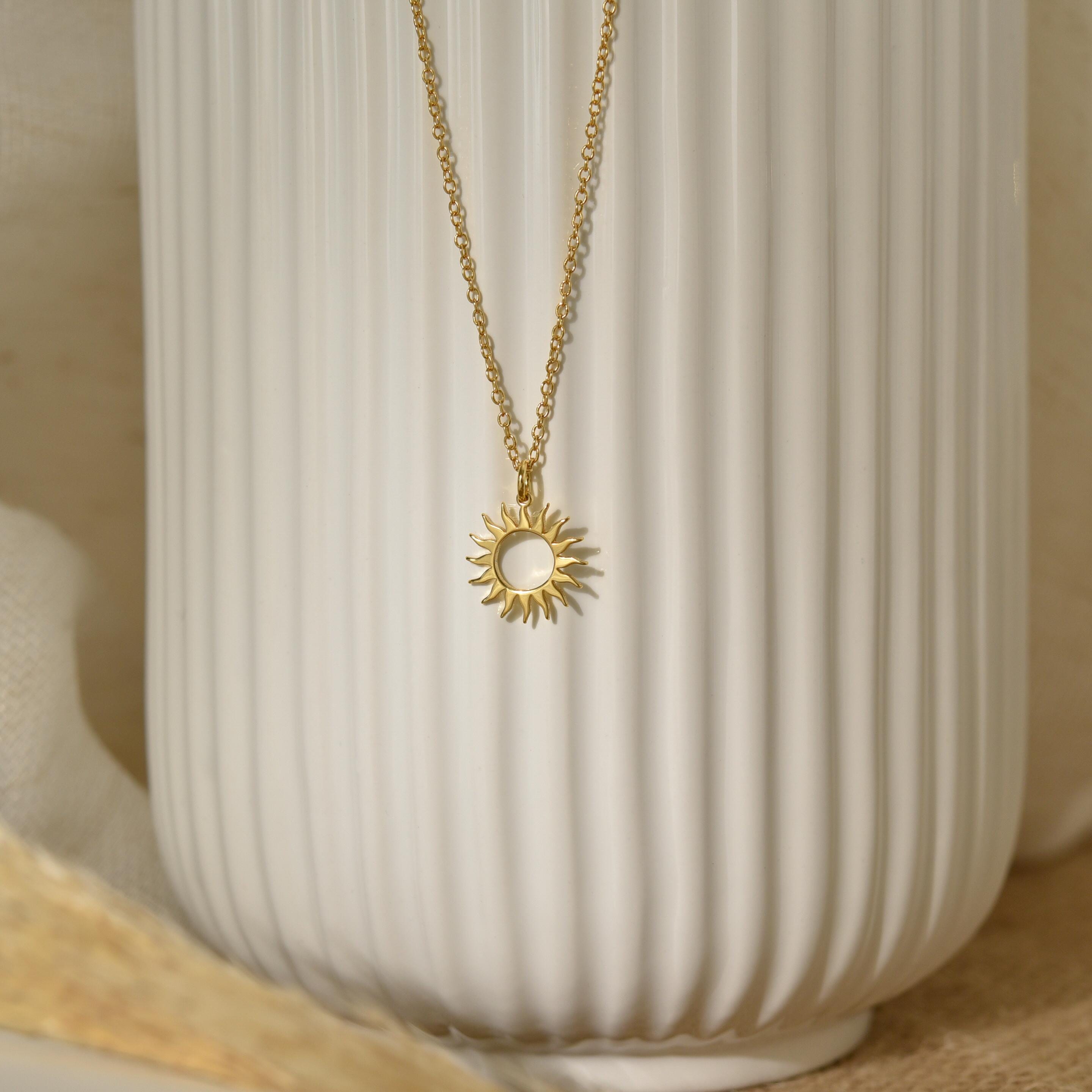 Sunburst Necklace, Sunshine Pendant Necklace
