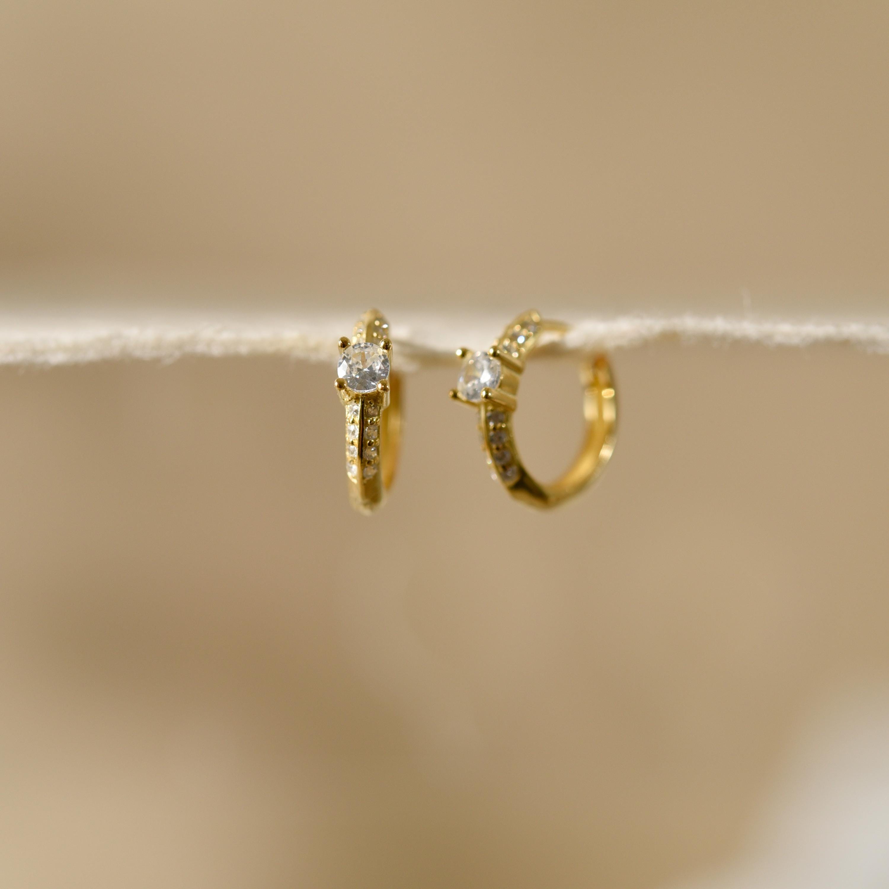 Dainty Crystal Hoop Earrings