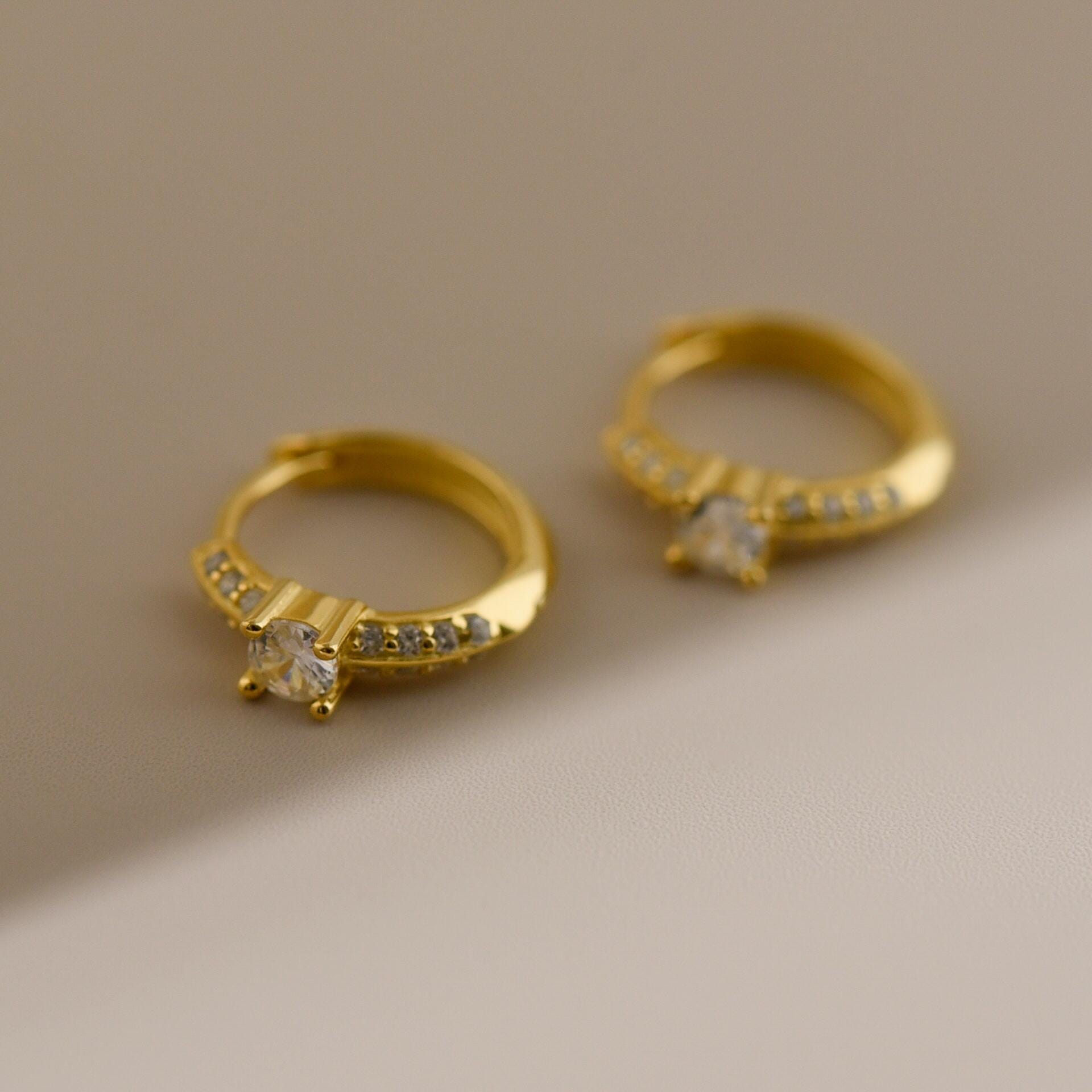 Dainty Crystal Hoop Earrings