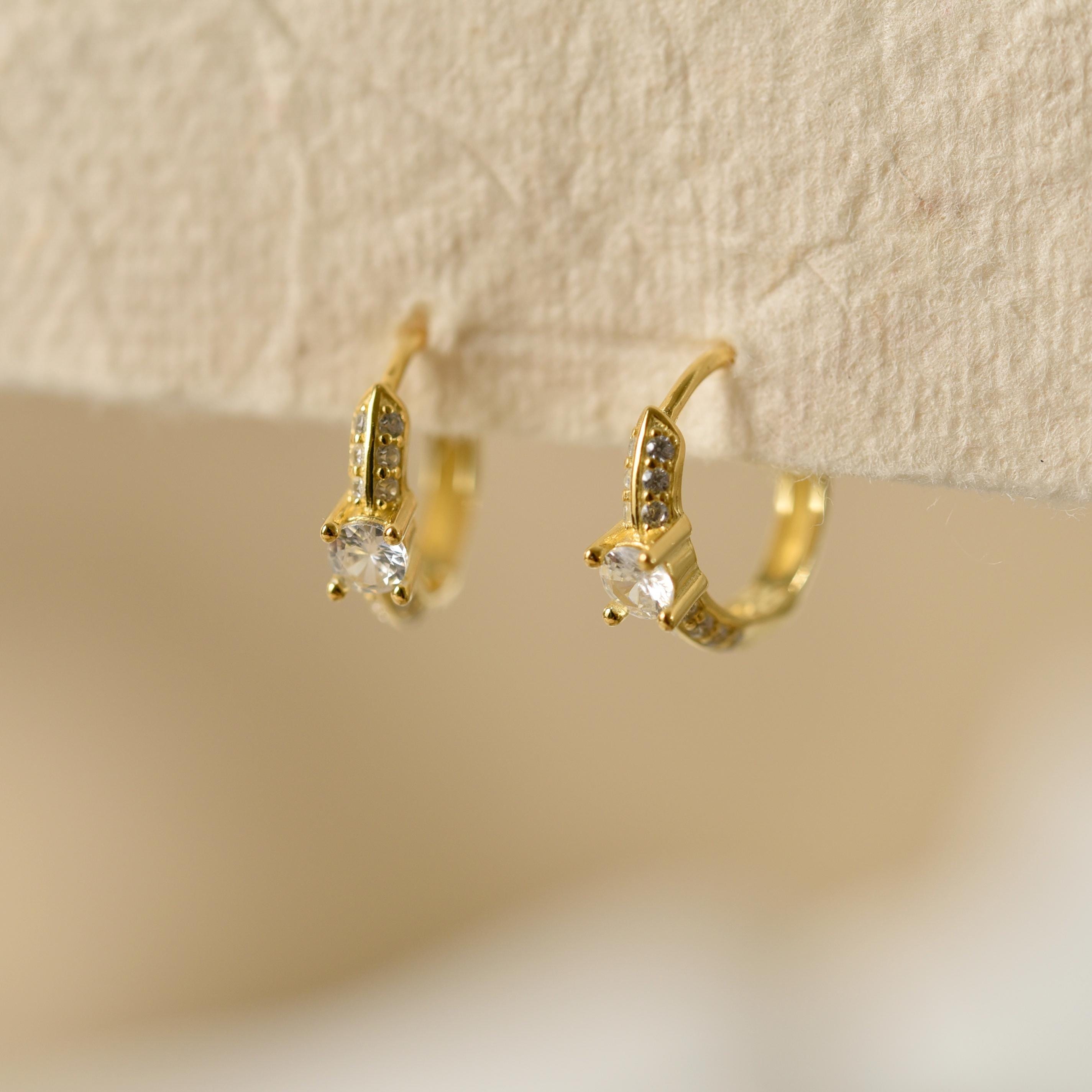 Dainty Crystal Hoop Earrings