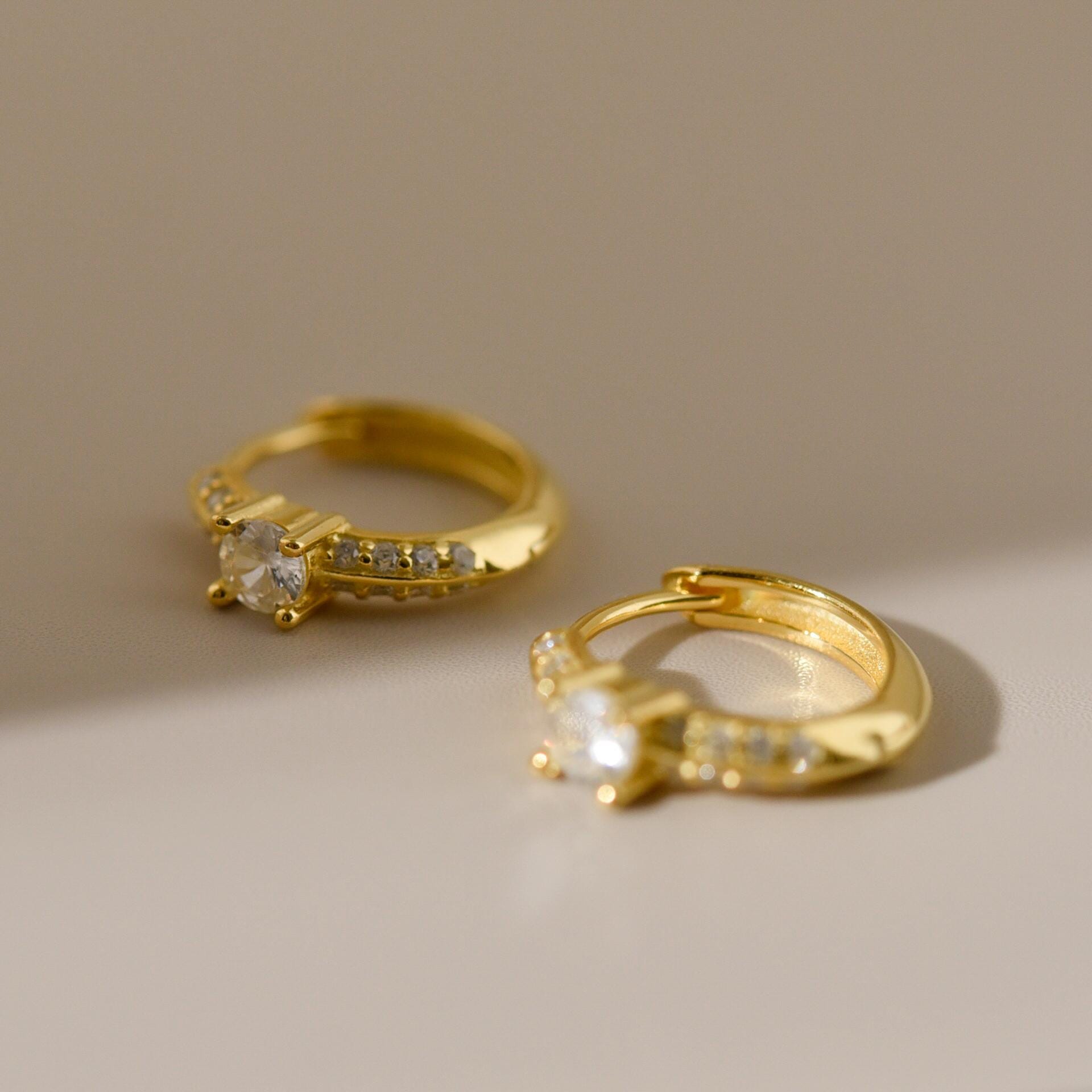 Dainty Crystal Hoop Earrings
