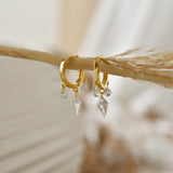 Huggie Diamond Drop Earrings