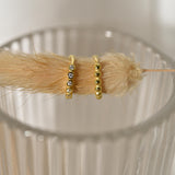 Beaded Huggie Earrings, Sphere Huggie Earrings, CZ Diamond Earrings, Huggie Hoop, Minimalist Jewelry, Birthday Gift, Wedding Gifts, K0089