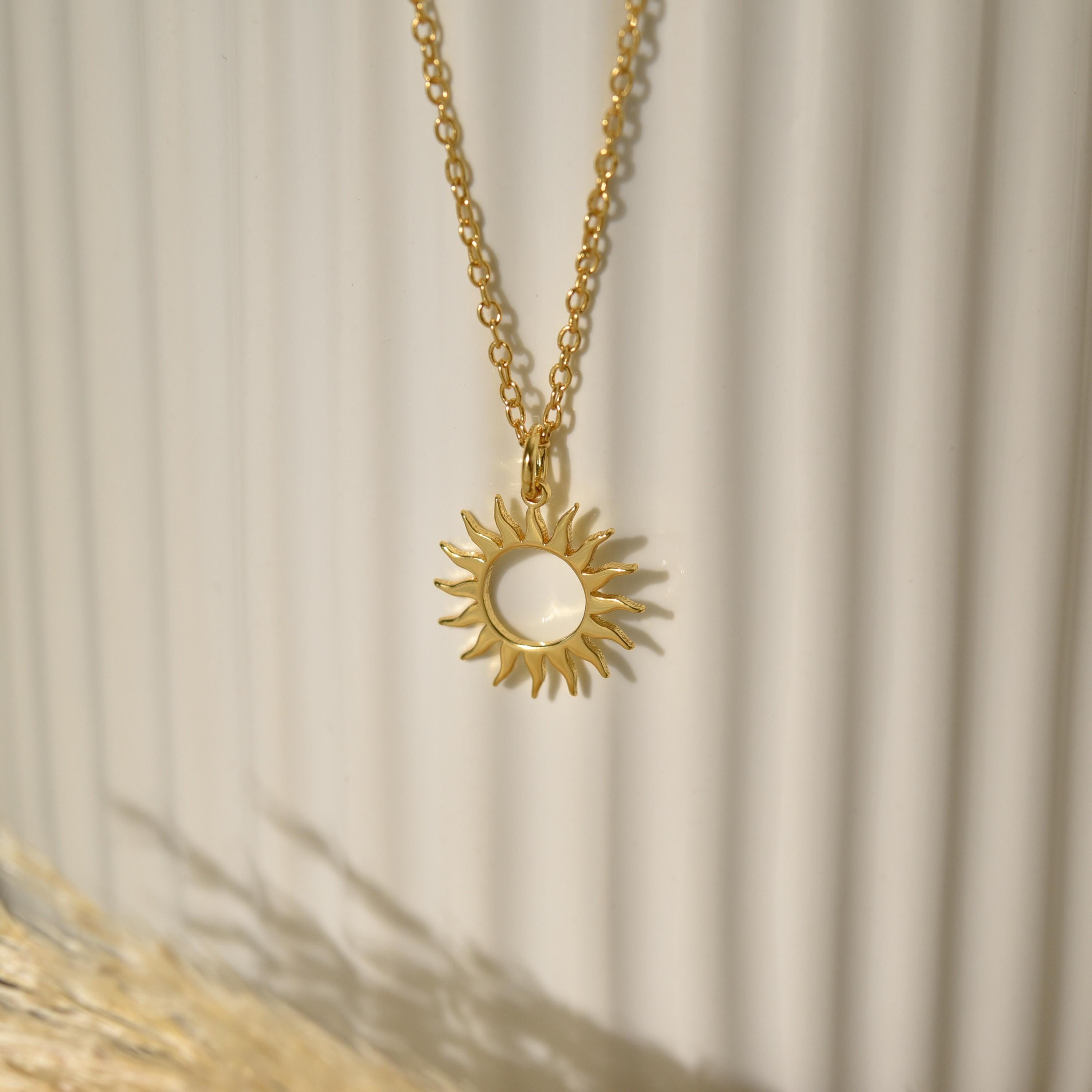 Sunburst Necklace, Sunshine Pendant Necklace