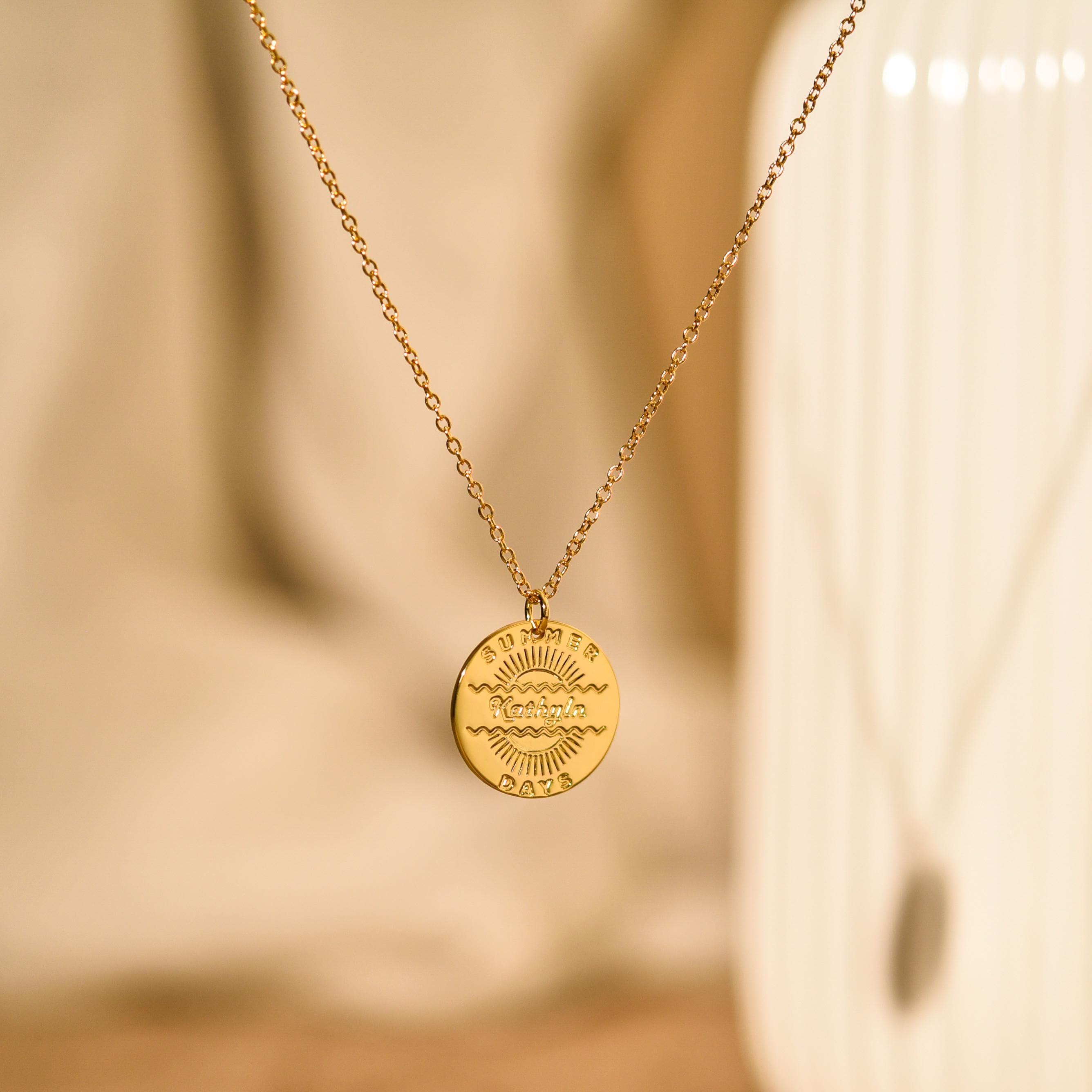 Personalized Name Necklace, Sun Necklace