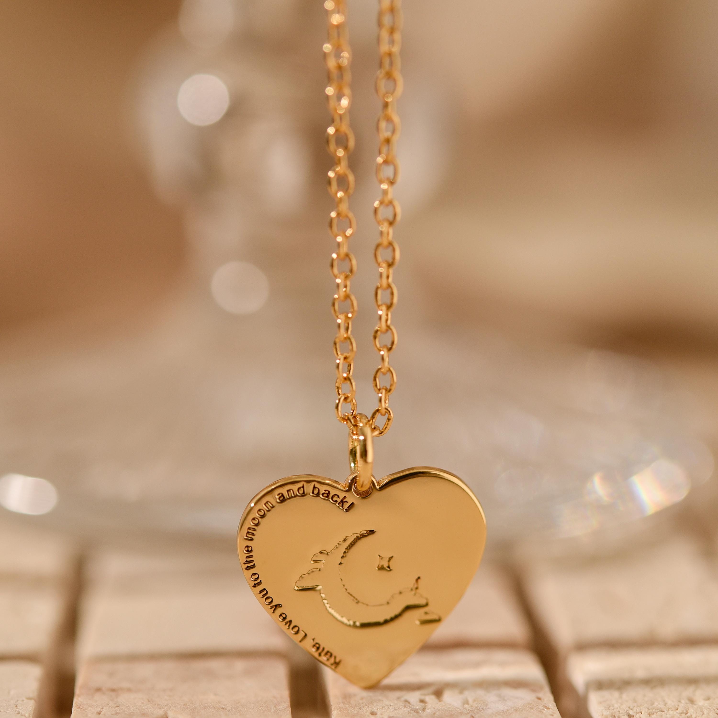 18K Gold Crescent Necklace