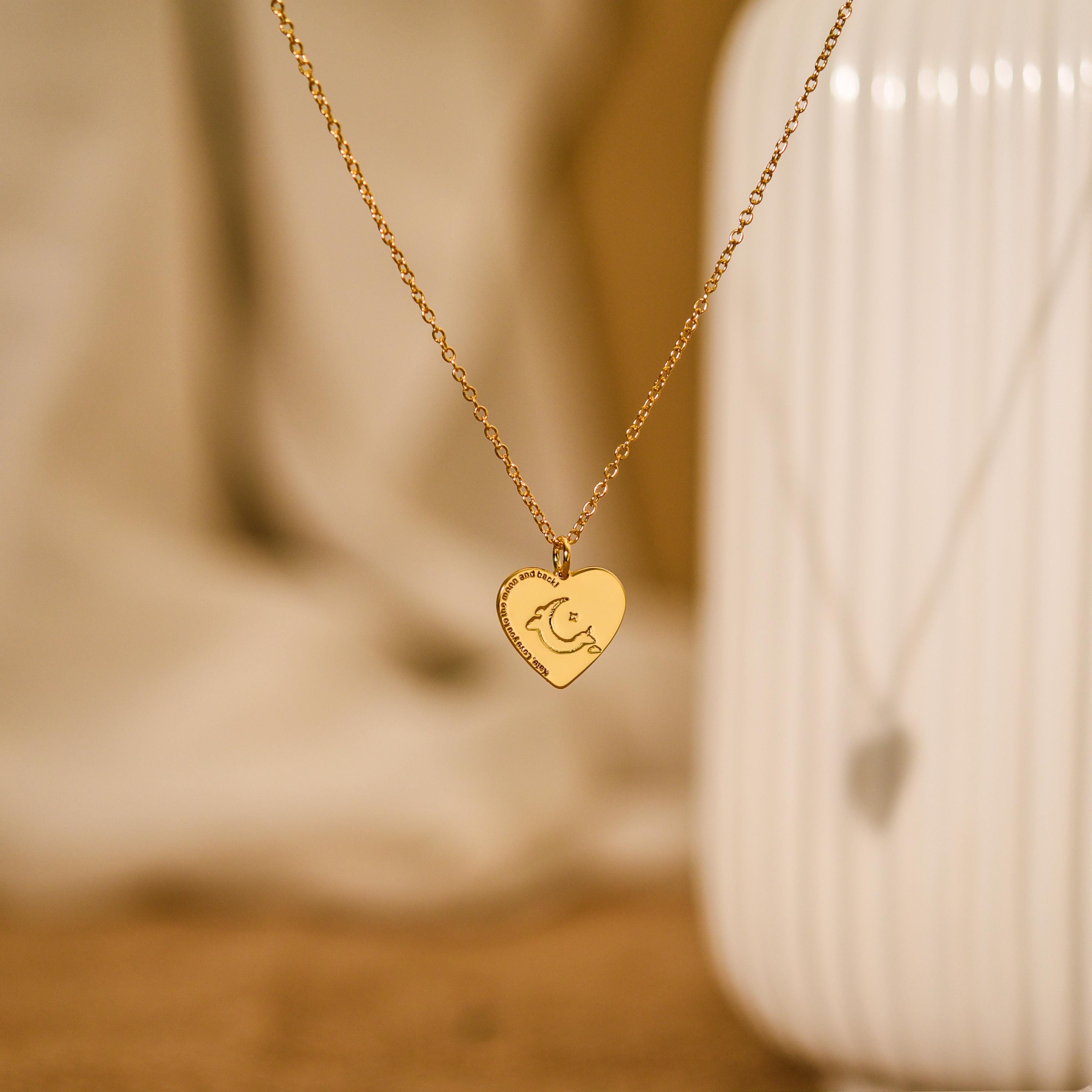 18K Gold Crescent Necklace