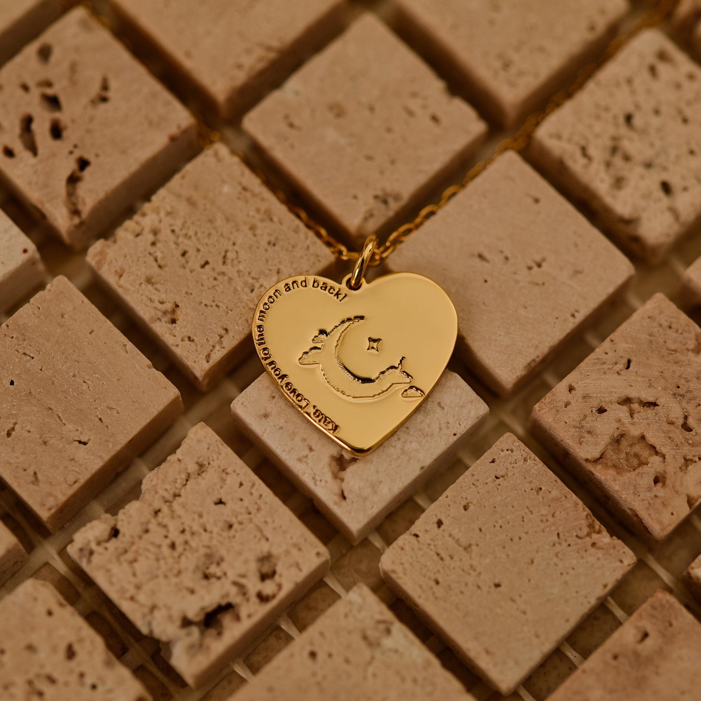 18K Gold Crescent Necklace