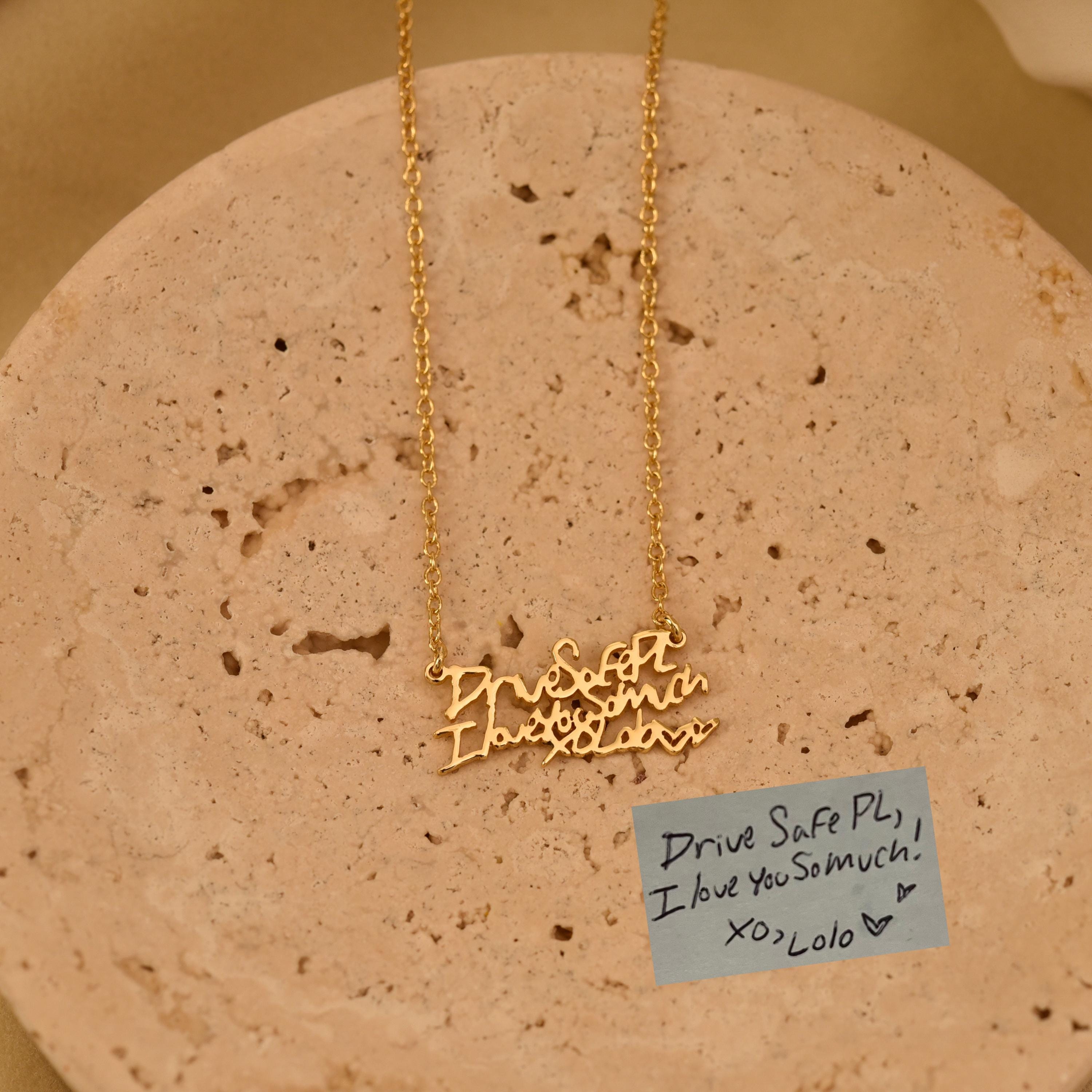 Actual Handwriting Necklace, Signature Necklace, Memorial Personalized Christmas Gift, Mother's Gift, Birthday Gifts, Gifts for Her, GS0095