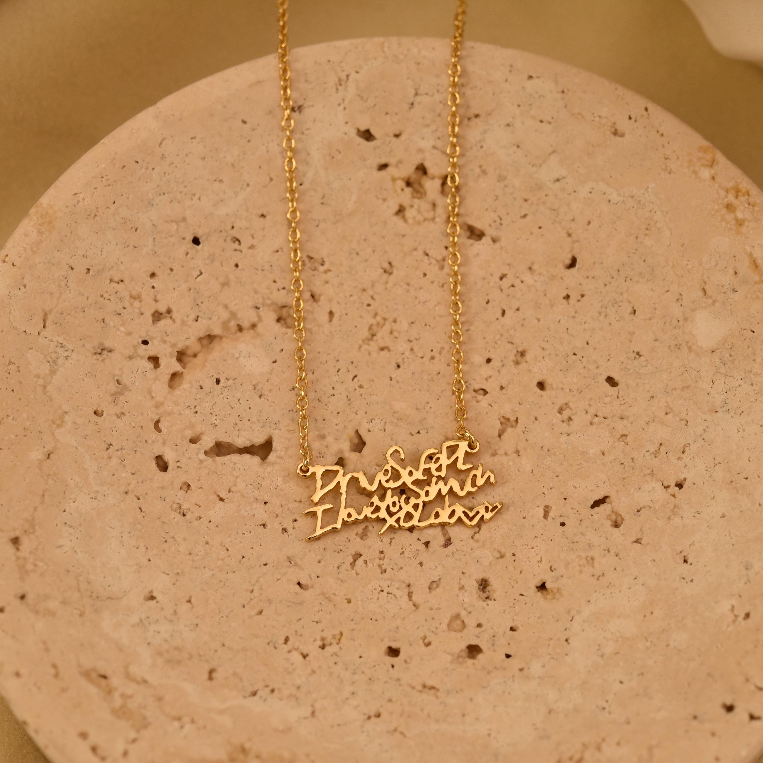 Actual Handwriting Necklace, Signature Necklace, Memorial Personalized Christmas Gift, Mother's Gift, Birthday Gifts, Gifts for Her, GS0095