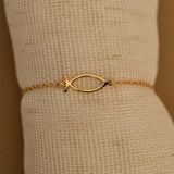 Christian Fish Bracelet, Ichthys Symbol Jewelry, Religious Faith Gift, Unisex Christian Bracelet, Best Friend, Baptism, Confirmation, GS0104