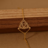 18K Gold Triquetra Bracelet, Celtic Knot Jewelry, Trinity Symbol Bracelet, Norse Viking Jewelry, Spiritual Gift for Women and Men, GS0116
