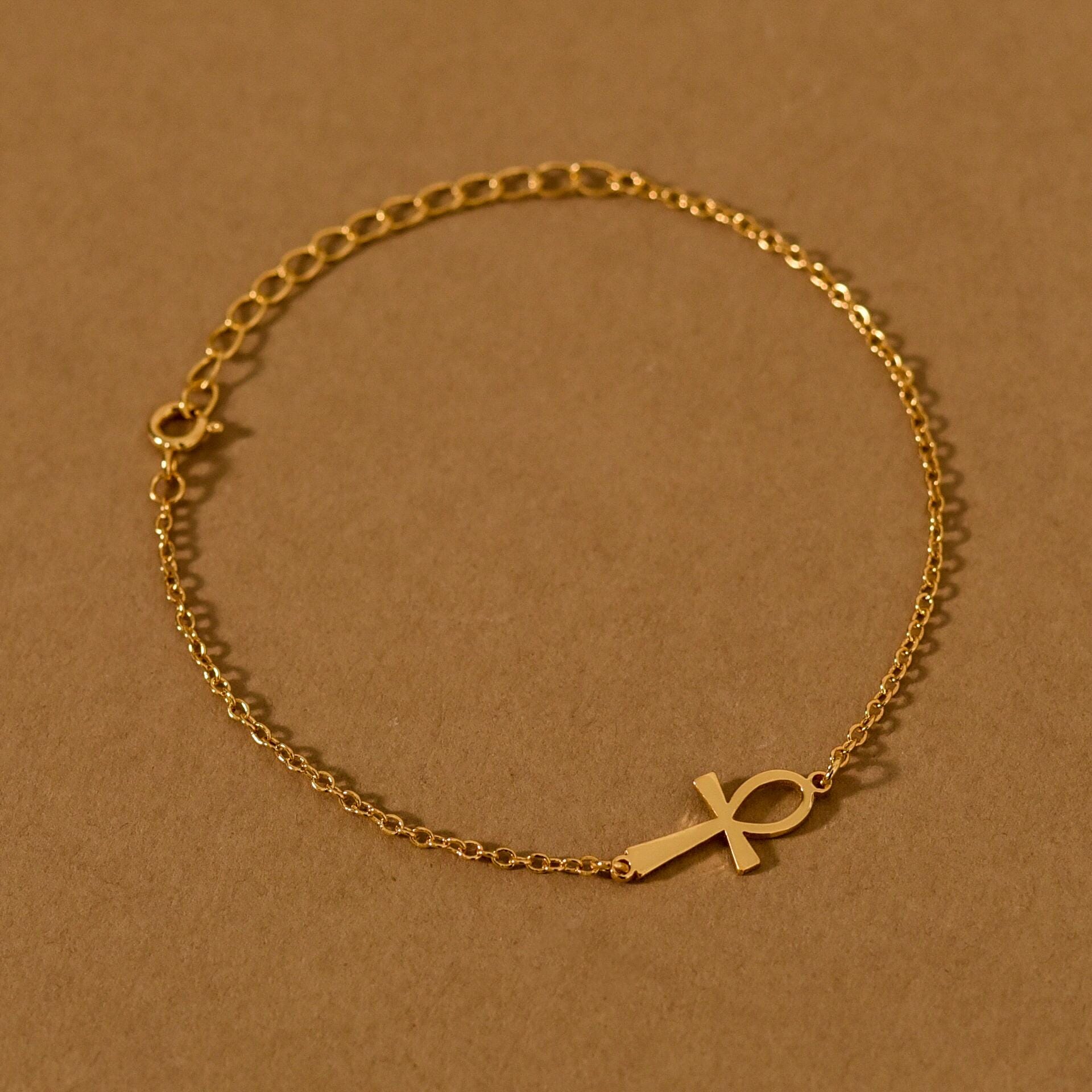 Dainty Ankh Cross Bracelet