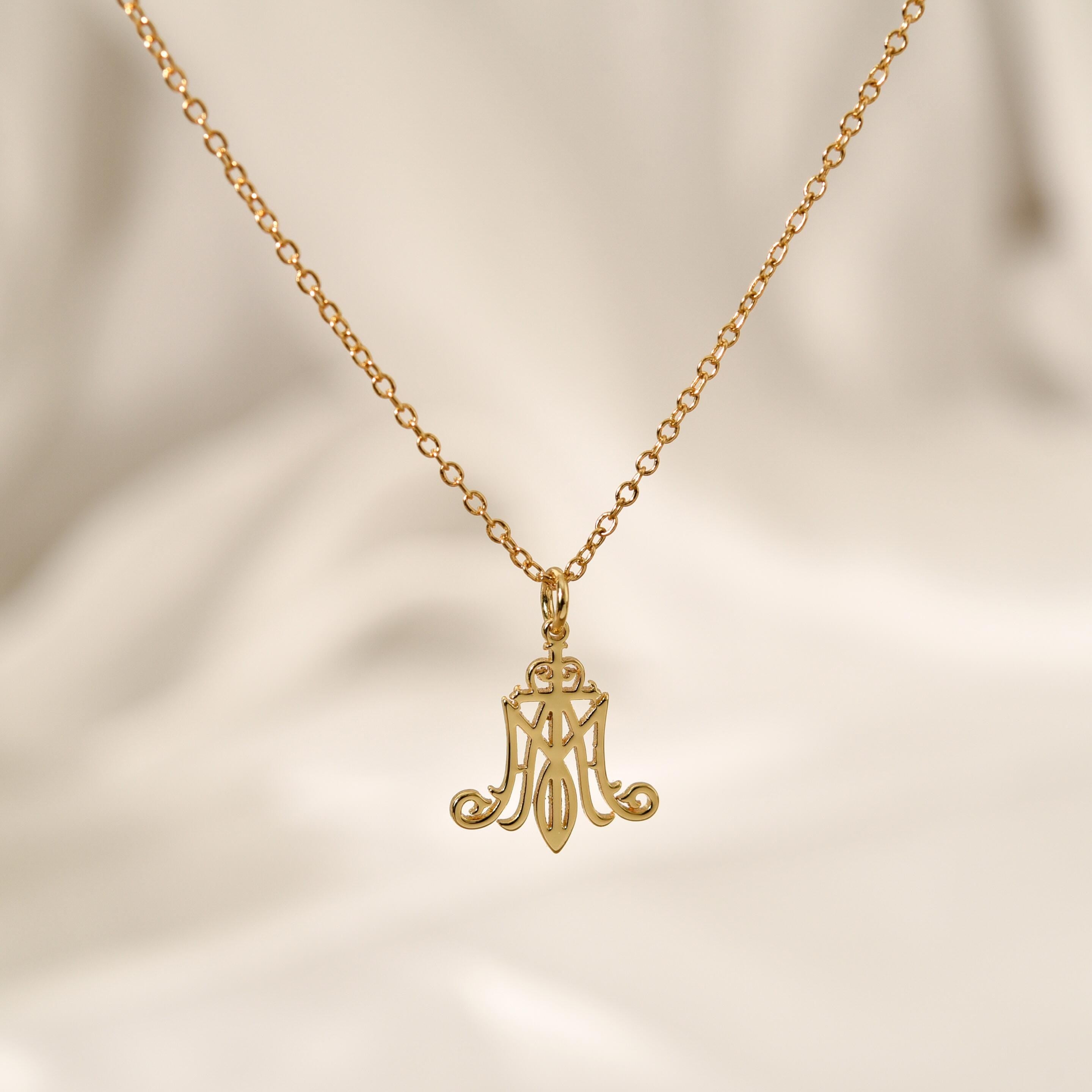 Christian Mariam Monogram Necklace