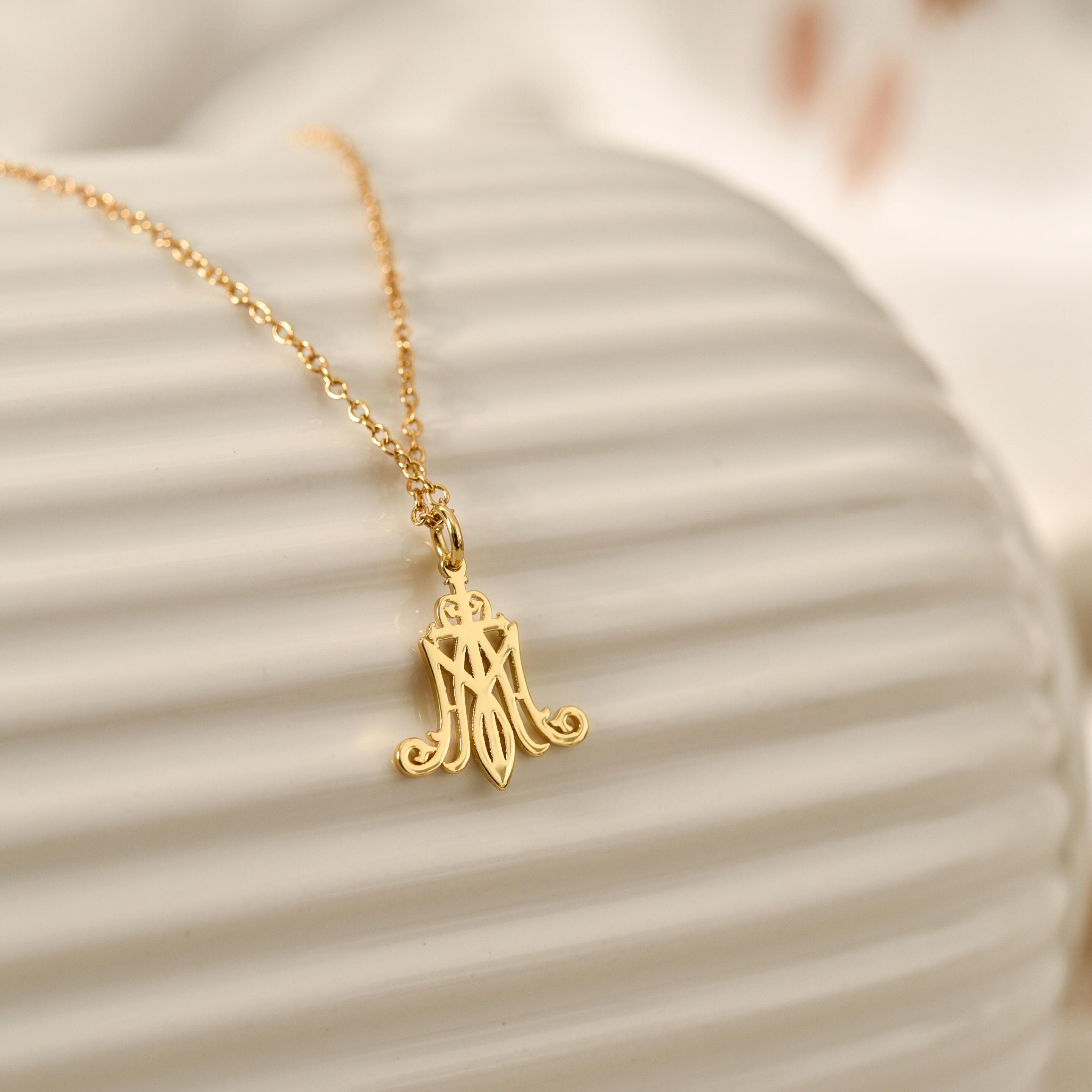 Christian Mariam Monogram Necklace