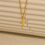 18K Gold Russian Orthodox Cross Necklace, Christian Faith Jewelry, Religious Pendant, Spiritual Protection Gift for Him or Her, GS0121