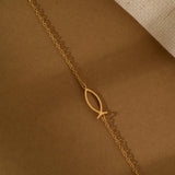 Christian Fish Bracelet, Ichthys Symbol Jewelry, Religious Faith Gift, Unisex Christian Bracelet, Best Friend, Baptism, Confirmation, GS0104