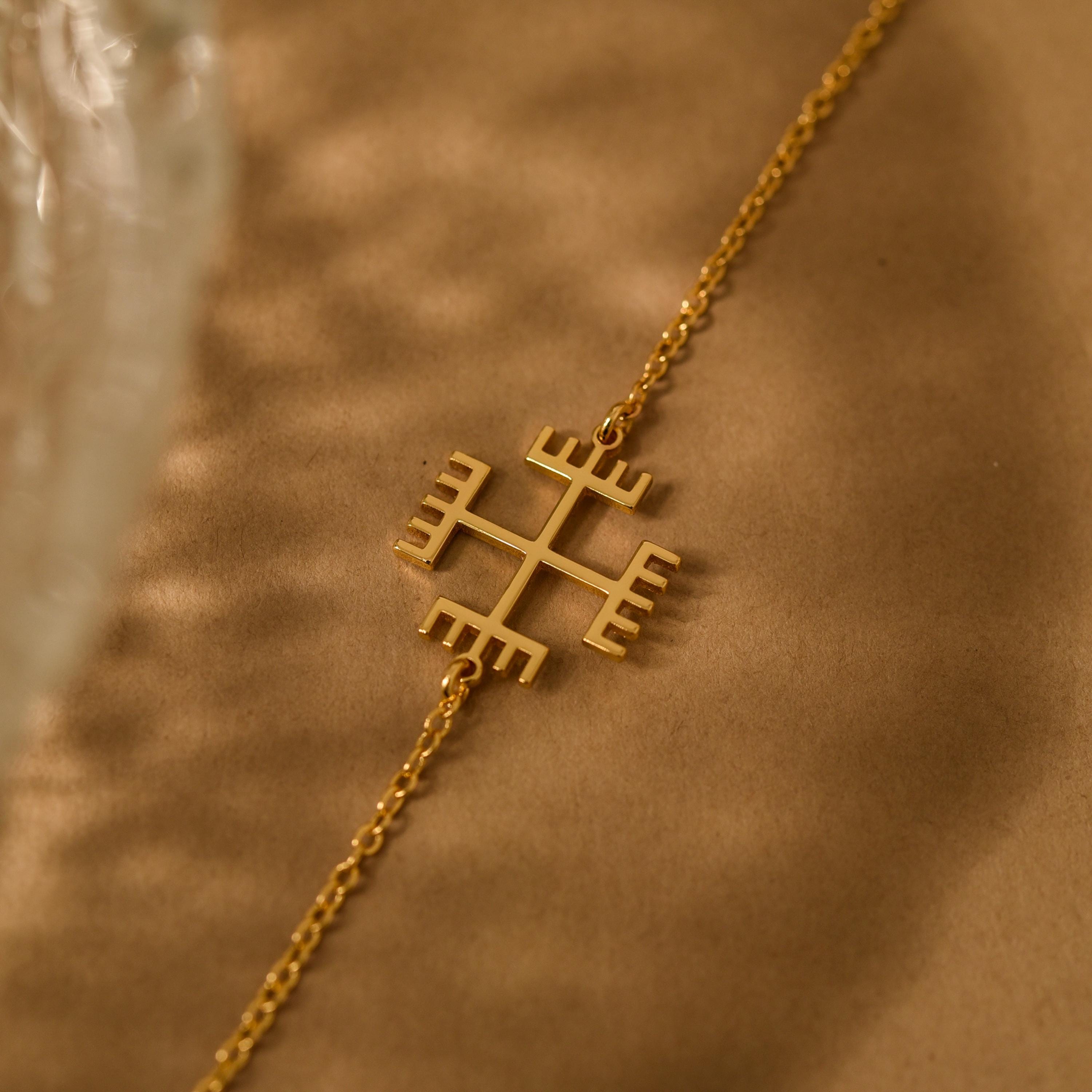 18K Gold Hands of God Bracelet, Spiritual Gold Chain, Minimalist Bracelet, Protection Bracelet, Unique Gift for Her, GS0111