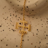 18K Gold Hands of God Bracelet, Spiritual Gold Chain, Minimalist Bracelet, Protection Bracelet, Unique Gift for Her, GS0111