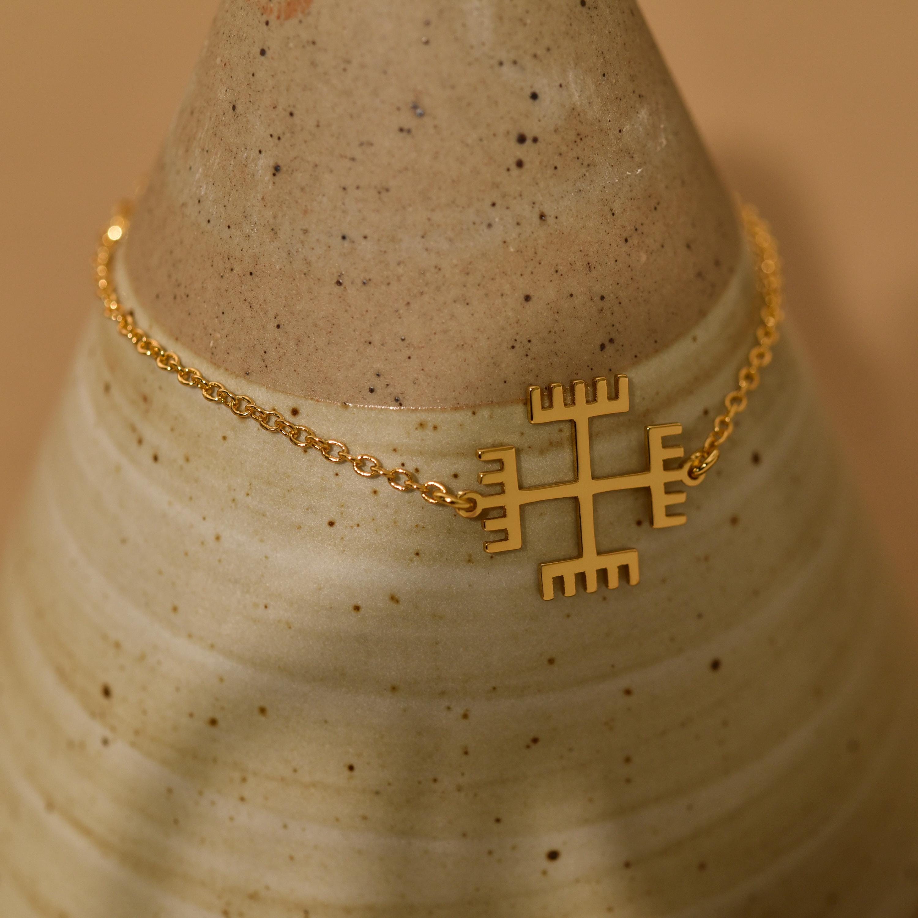 18K Gold Hands of God Bracelet, Spiritual Gold Chain, Minimalist Bracelet, Protection Bracelet, Unique Gift for Her, GS0111