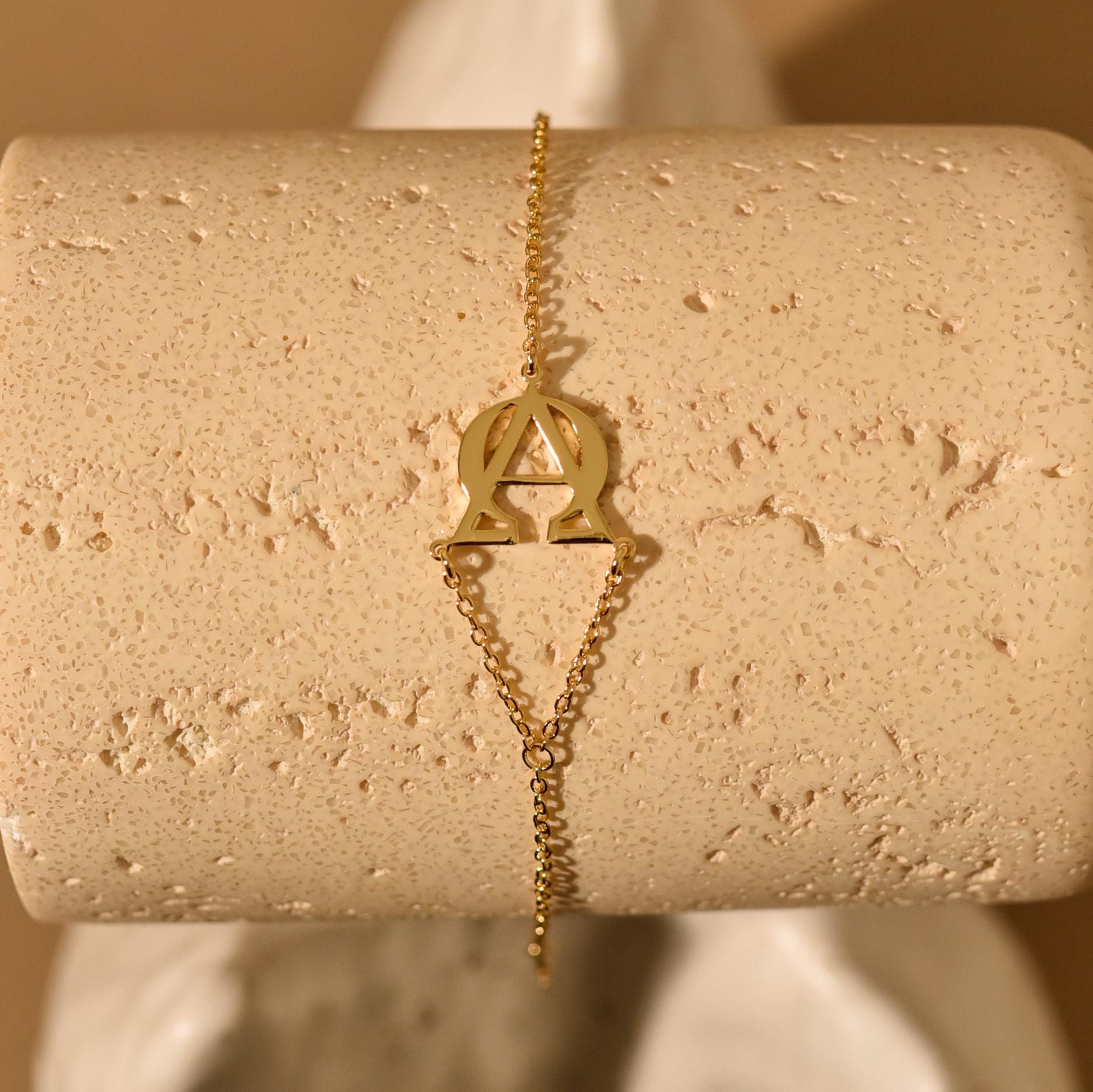 Alpha Omega Bracelet, Christian Symbol Jewelry, Faith Bracelet, Religious Gift, Greek Letters Jewelry, Spiritual Unisex Bracelet, GS0112