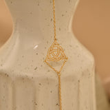 18K Gold Triquetra Bracelet, Celtic Knot Jewelry, Trinity Symbol Bracelet, Norse Viking Jewelry, Spiritual Gift for Women and Men, GS0116