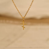 18K Gold Russian Orthodox Cross Necklace, Christian Faith Jewelry, Religious Pendant, Spiritual Protection Gift for Him or Her, GS0121