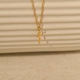 18K Gold Russian Orthodox Cross Necklace, Christian Faith Jewelry, Religious Pendant, Spiritual Protection Gift for Him or Her, GS0121