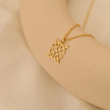 18K Gold Celtic Knot Necklace, Trinity Knot Variation Jewelry, Irish Symbol Pendant, Celtic Heritage Necklace, Spiritual Gift for Her,GS0129