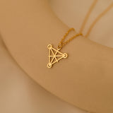 18K Gold Tetractys Necklace, Tree of Life Pendant, Minimalist Jewelry, Meaningful Gift for Her, GS0137