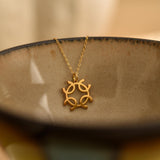 18K Gold Magic Symbol Necklace, Minimalist Pendant, Spiritual Jewelry, Protection Necklace, Unique Gift for Her, Religious Jewelry, GS0147