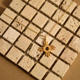 18K Gold Zia Symbol Necklace, Aztec Pendant, Spiritual Jewelry, Minimalist Necklace, Unique Gift for Her, Cultural Necklace, GS0145