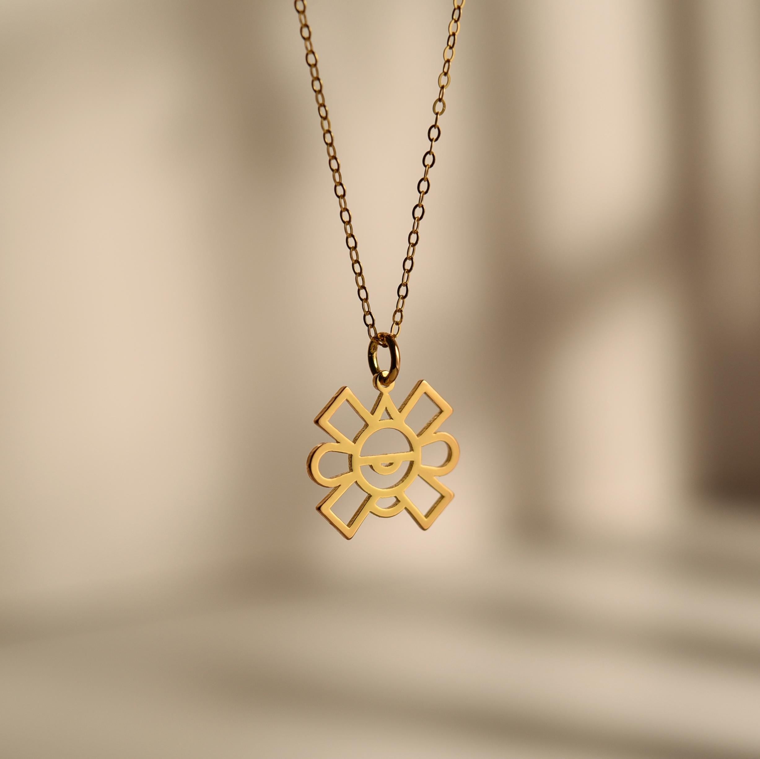 Ollin Aztec Symbol Necklace