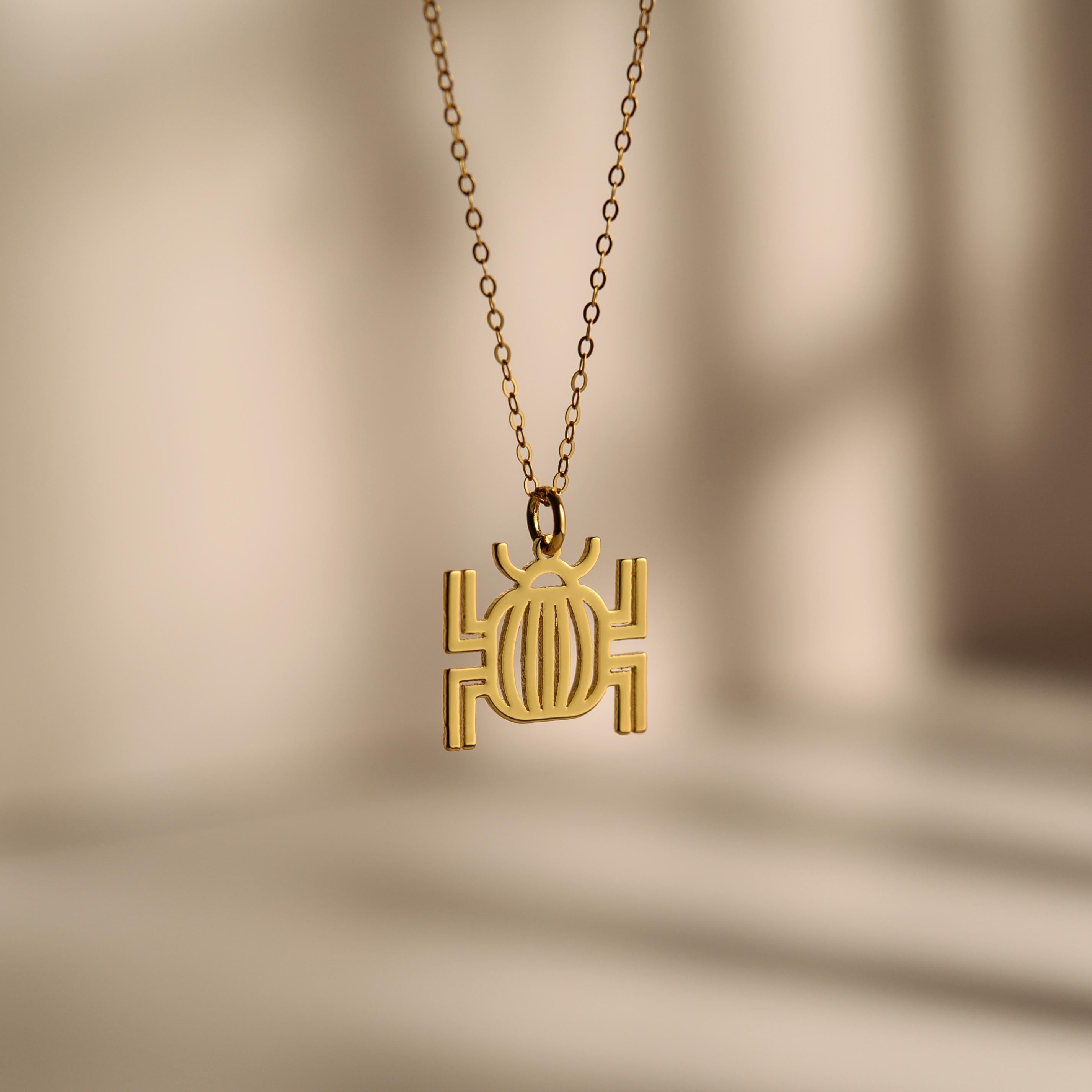 Aztec Spider Necklace, Ancient Symbol Pendant, Mystic Amulet Jewelry, Gift for Her, Fashion Accessory, Handmade Cultural Necklace, GS0155